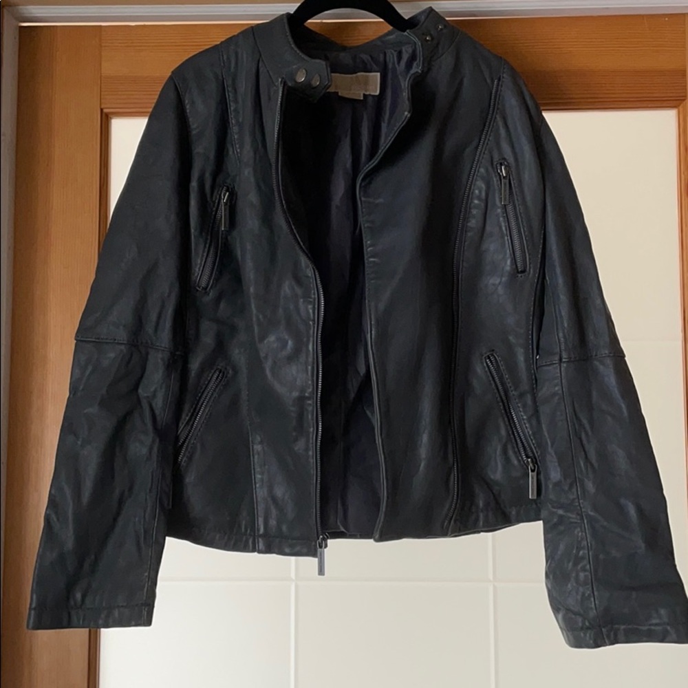 Michael Kors Grey Leather Jacket